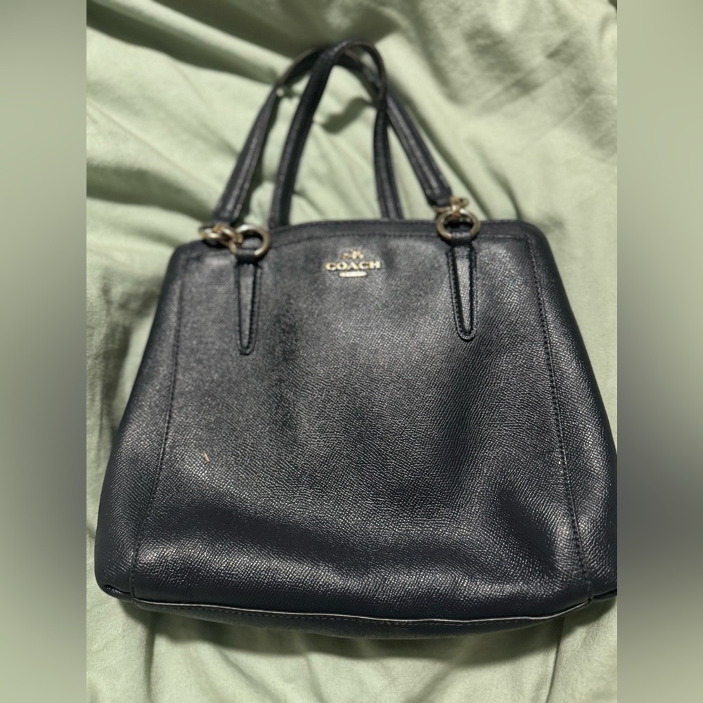 Coach Vintage navy leather handbag m1722 f57847 monetta shoulder bag